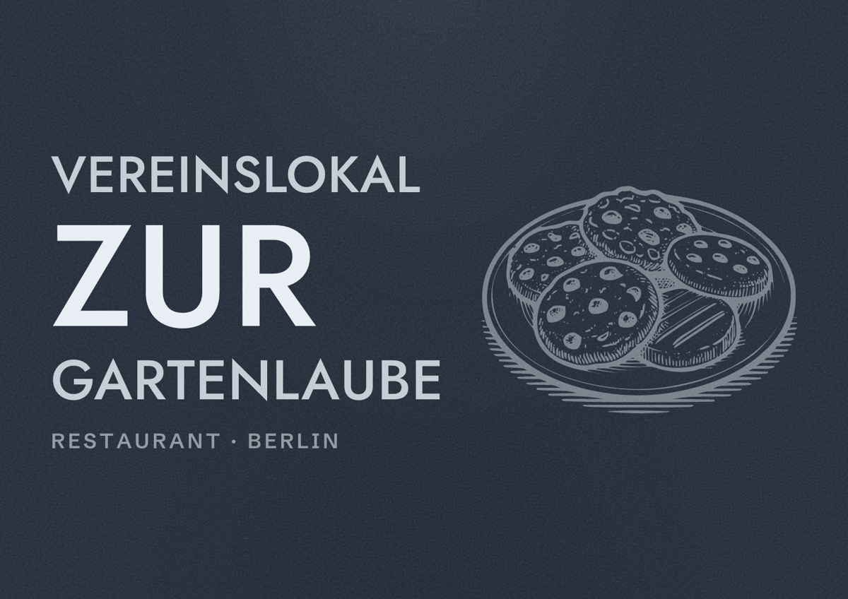 Illustriertes Poster von Vereinslokal zur Gartenlaube, Restaurant in Berlin