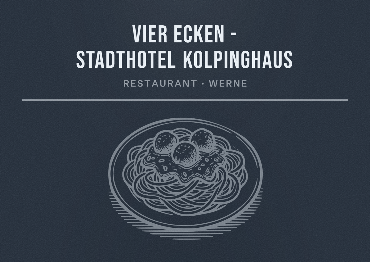 Illustriertes Poster von Vier Ecken - Stadthotel Kolpinghaus, Restaurant in Werne