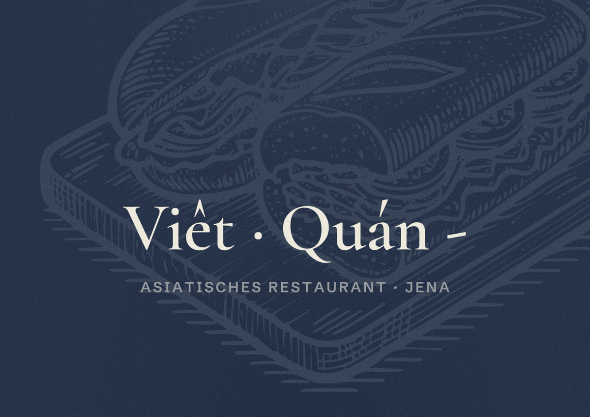Illustriertes Poster von Viêt Quán -, Asiatisches Restaurant in Jena