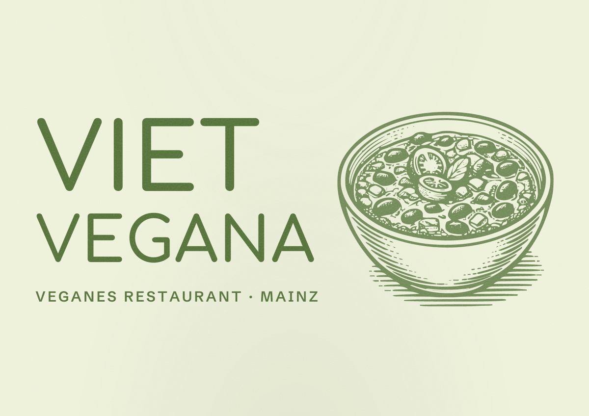 Illustriertes Poster von Viet Vegana, Veganes Restaurant in Mainz