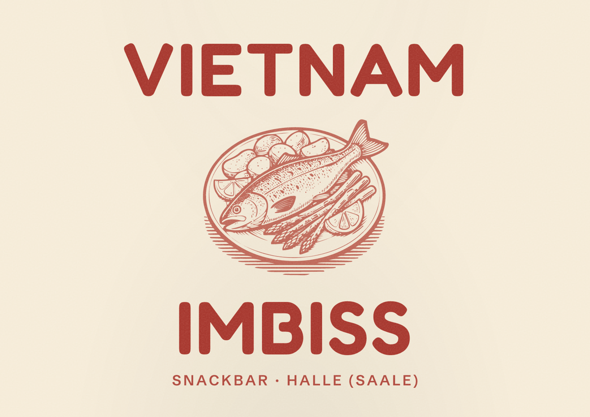 Illustriertes Poster von Vietnam Imbiss, Snackbar in Halle (Saale)