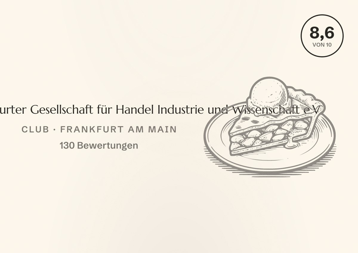 Illustriertes Poster von Villa Bonn - Frankfurter Gesellschaft für Handel Industrie und Wissenschaft e.V., Club in Frankfurt am Main: Bewertung 8,6 von 10 aus 130 Bewertungen