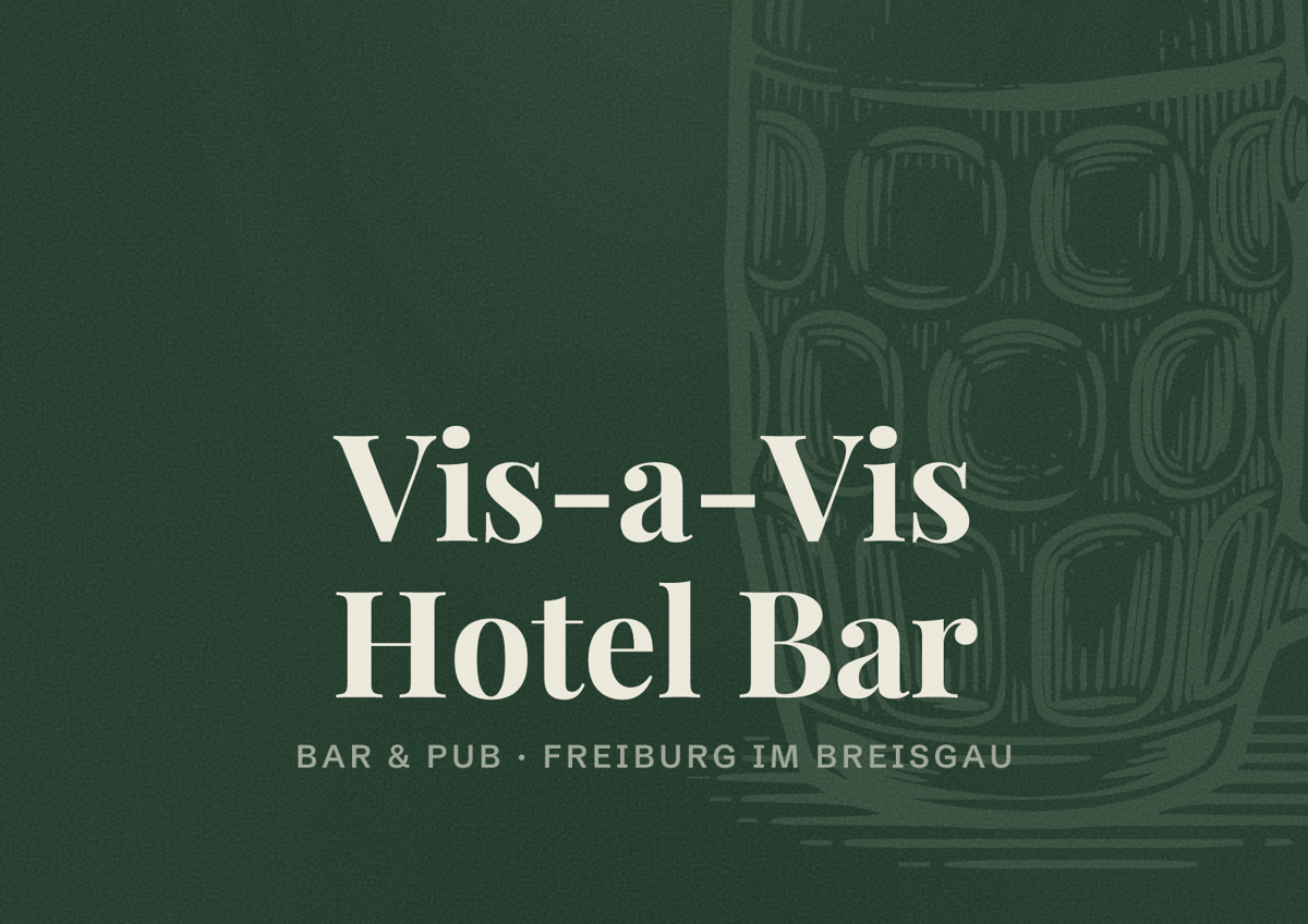 Illustriertes Poster von Vis-a-Vis Hotel Bar, Bar & Pub in Freiburg im Breisgau