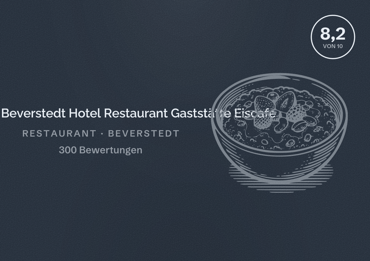 Illustriertes Poster von Vittoria Beverstedt Hotel Restaurant Gaststätte Eiscafe, Restaurant in Beverstedt: Bewertung 8,2 von 10 aus 300 Bewertungen