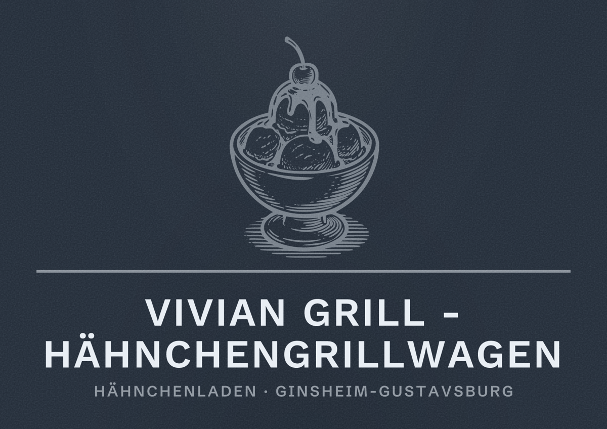 Illustriertes Poster von Vivian Grill - Hähnchengrillwagen, Hähnchenladen in Ginsheim-Gustavsburg