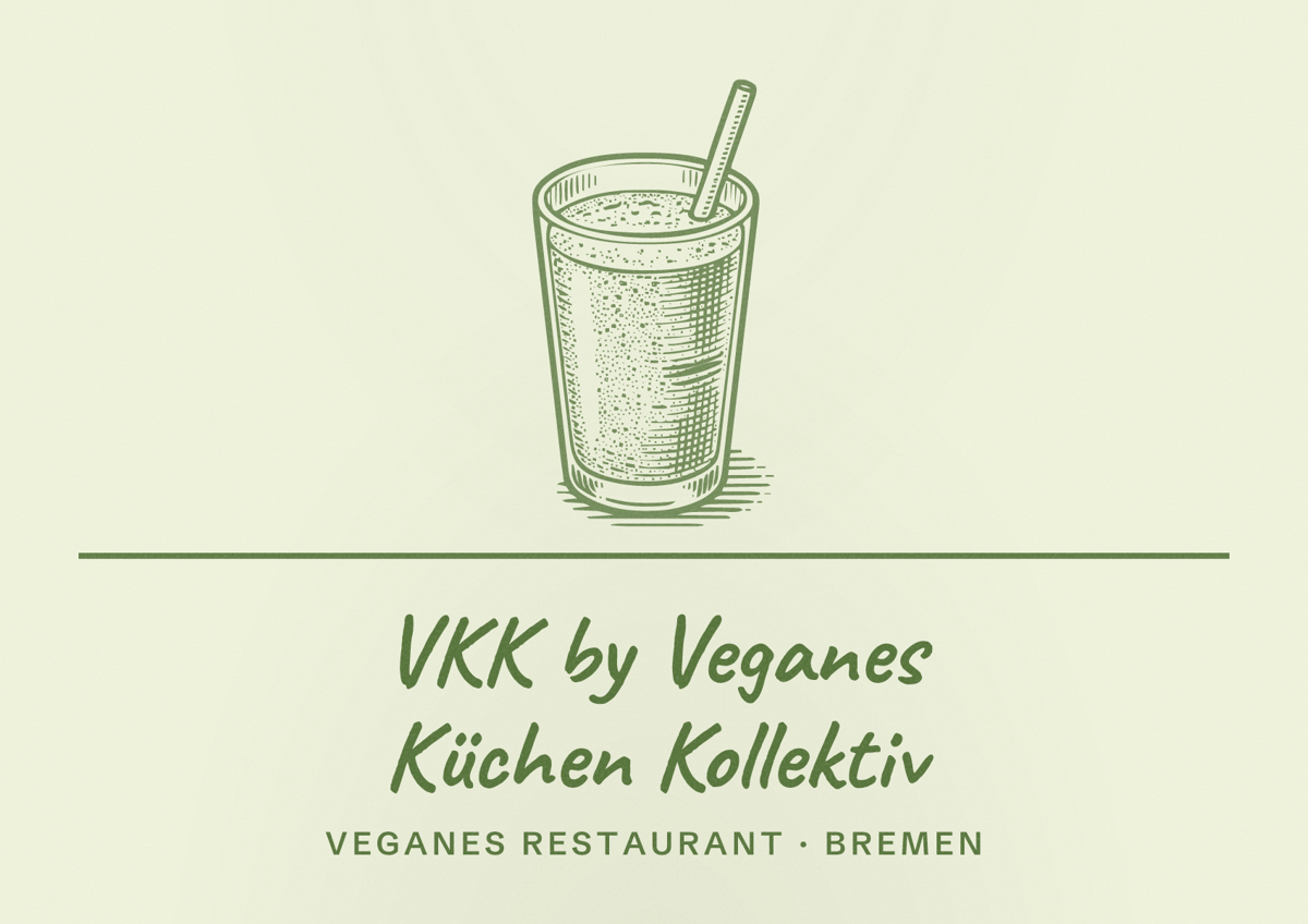 Illustriertes Poster von VKK by Veganes Küchen Kollektiv, Veganes Restaurant in Bremen