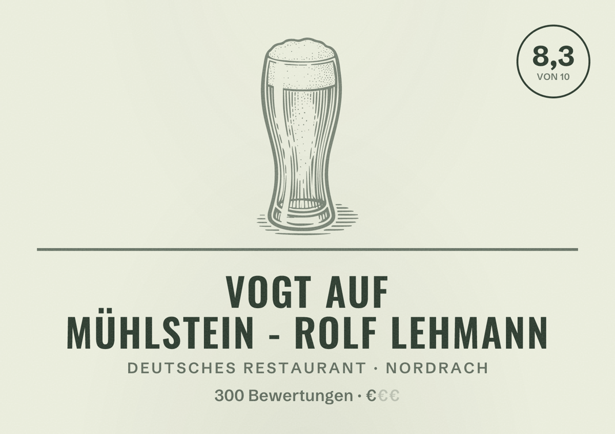 Illustriertes Poster von Vogt auf Mühlstein - Rolf Lehmann, Deutsches Restaurant in Nordrach: Bewertung 8,3 von 10 aus 300 Bewertungen, Preisniveau €