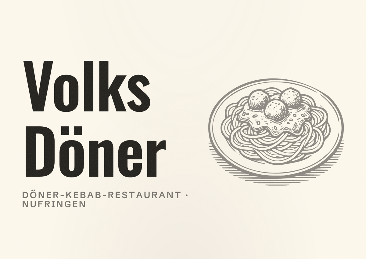 Illustriertes Poster von Volks Döner, Döner-Kebab-Restaurant in Nufringen