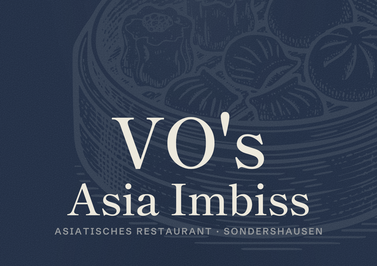 Illustriertes Poster von VO's Asia Imbiss, Asiatisches Restaurant in Sondershausen