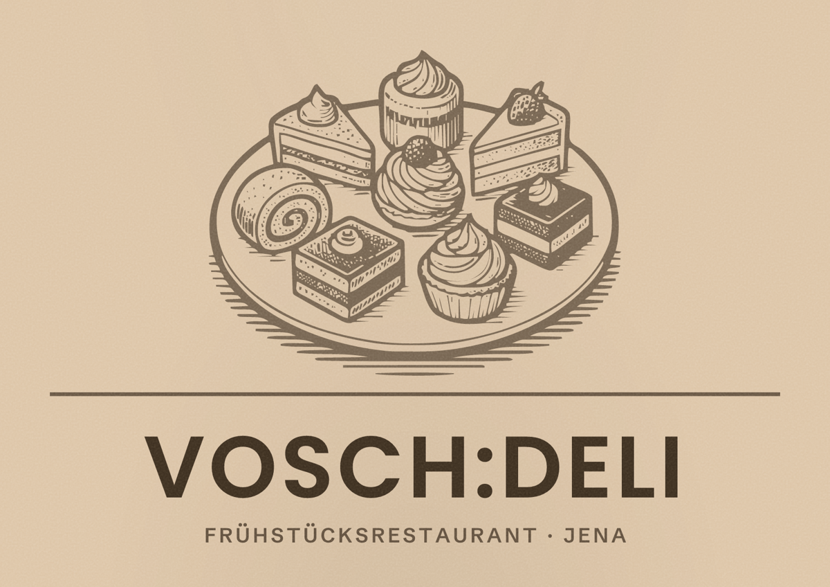Illustriertes Poster von Vosch:Deli, Frühstücksrestaurant in Jena