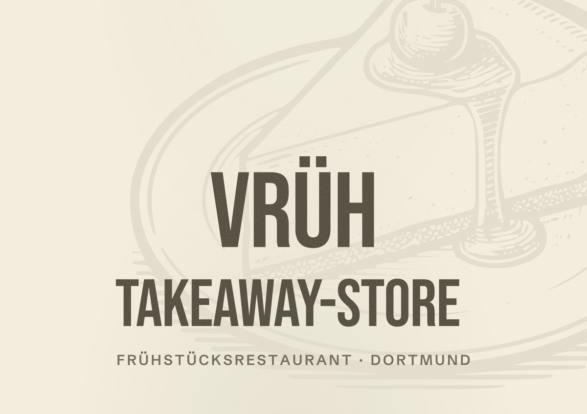 Illustriertes Poster von VRÜH Takeaway-Store, Frühstücksrestaurant in Dortmund