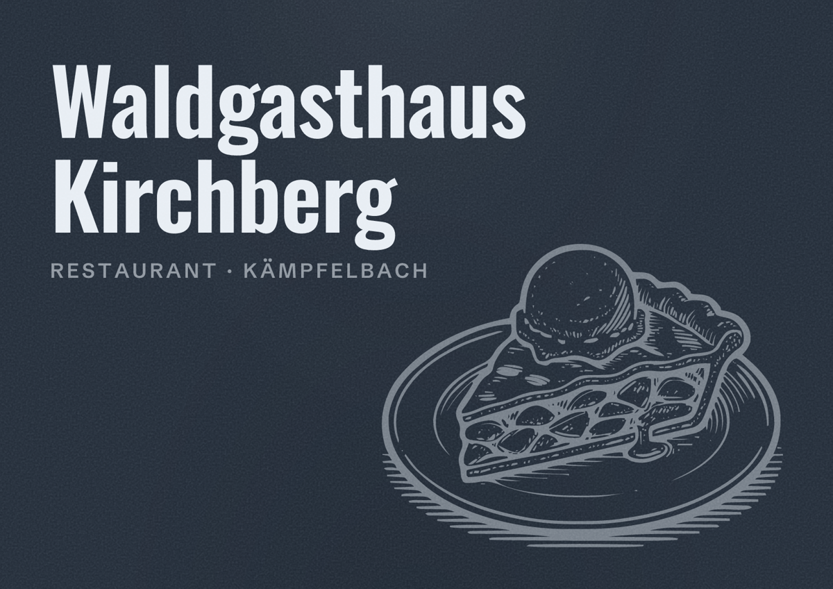 Illustriertes Poster von Waldgasthaus Kirchberg, Restaurant in Kämpfelbach