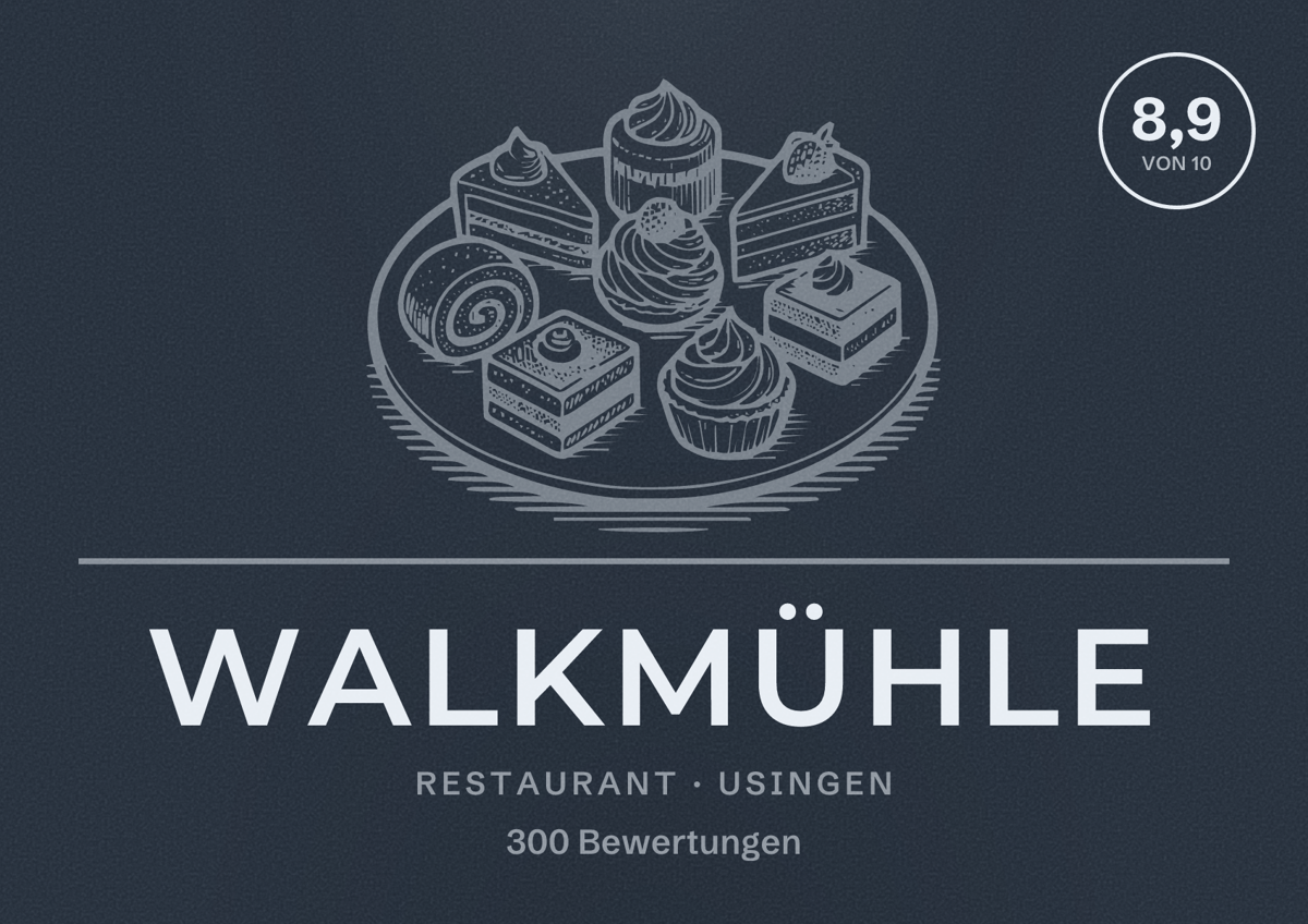 Illustriertes Poster von Walkmühle, Restaurant in Usingen: Bewertung 8,9 von 10 aus 300 Bewertungen