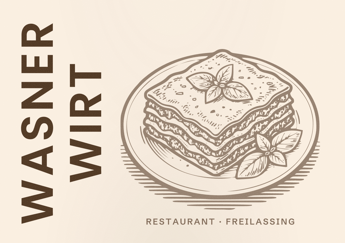 Illustriertes Poster von Wasner Wirt, Restaurant in Freilassing