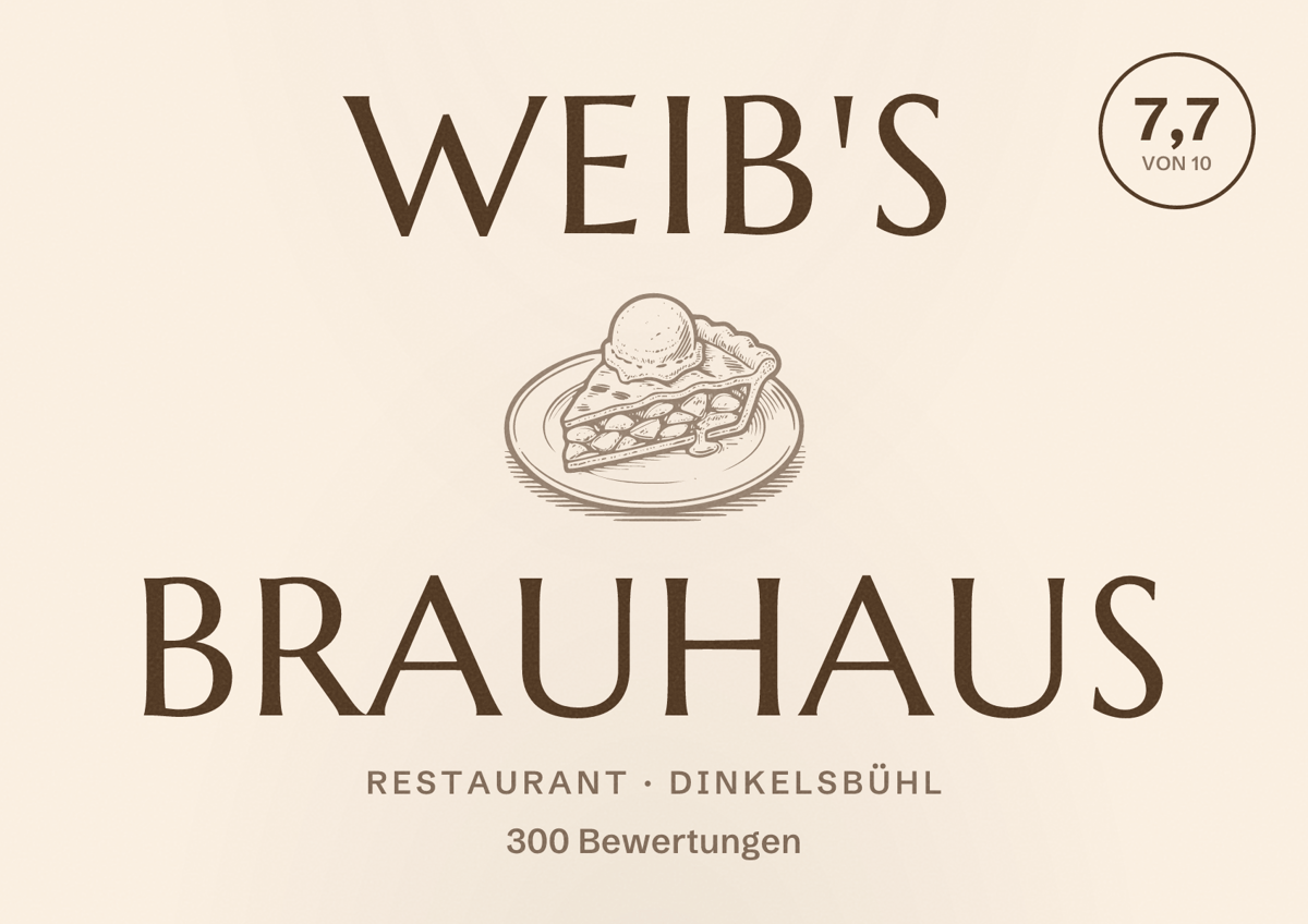 Illustriertes Poster von Weib's Brauhaus, Restaurant in Dinkelsbühl: Bewertung 7,7 von 10 aus 300 Bewertungen