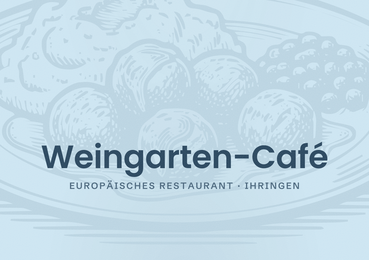 Illustriertes Poster von Weingarten-Café, Europäisches Restaurant in Ihringen