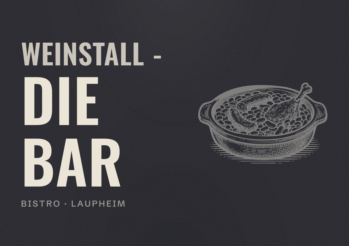 Illustriertes Poster von Weinstall - die Bar, Bistro in Laupheim