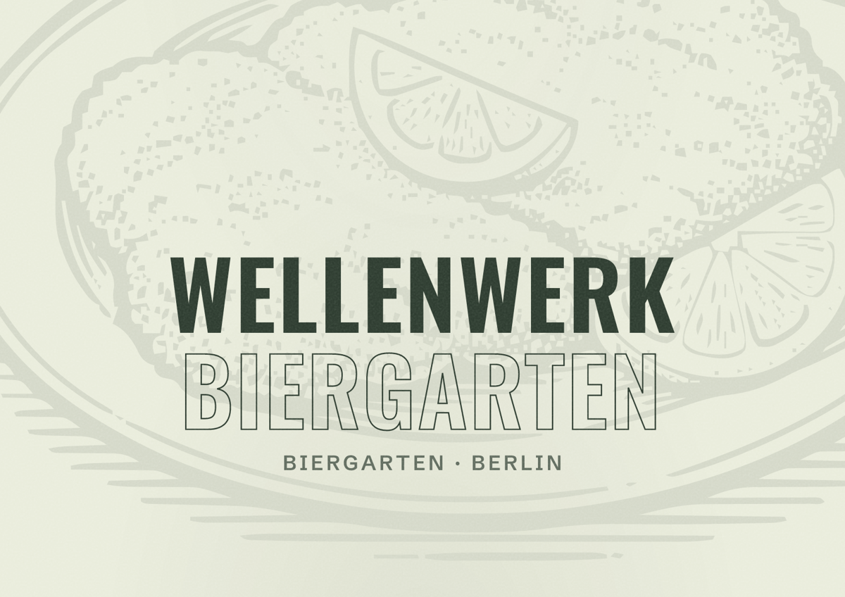 Illustriertes Poster von Wellenwerk Biergarten, Biergarten in Berlin