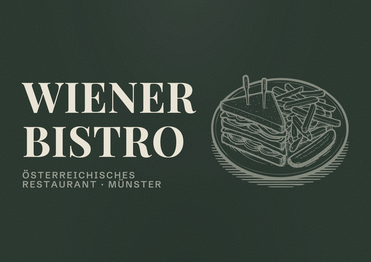 Illustriertes Poster von Wiener Bistro, Österreichisches Restaurant in Münster