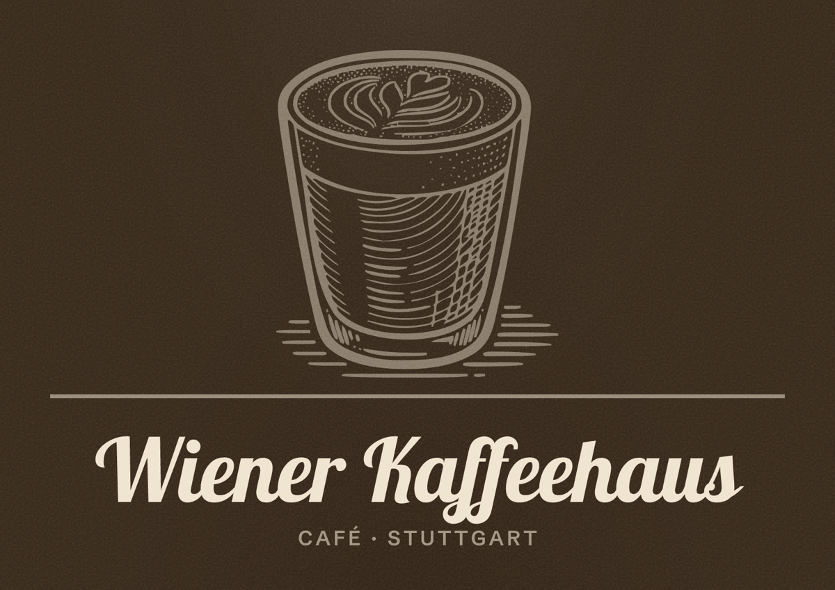 Illustriertes Poster von Wiener Kaffeehaus, Café in Stuttgart