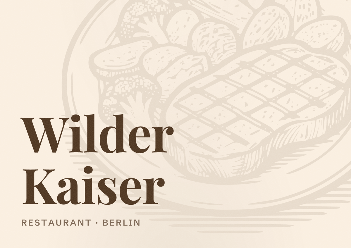 Illustriertes Poster von Wilder Kaiser, Restaurant in Berlin