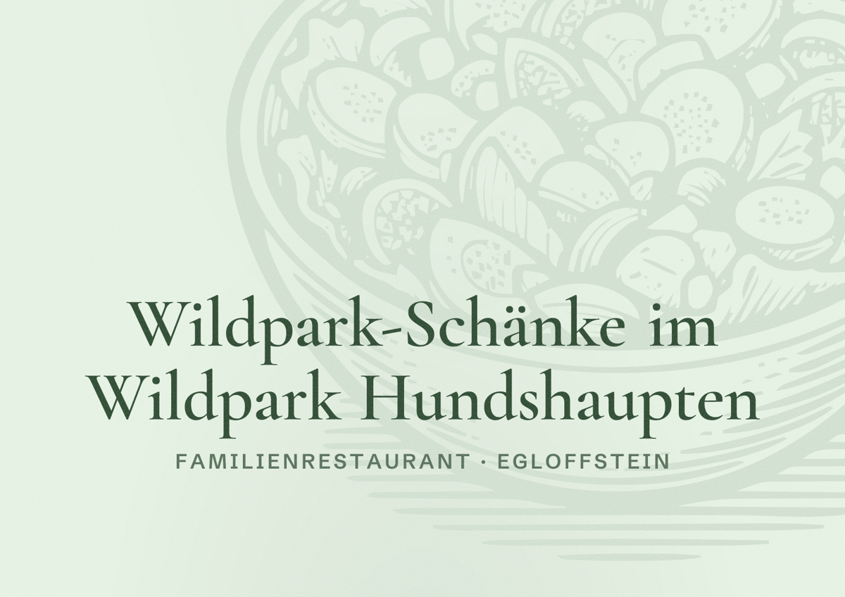 Illustriertes Poster von Wildpark-Schänke im Wildpark Hundshaupten, Familienrestaurant in Egloffstein