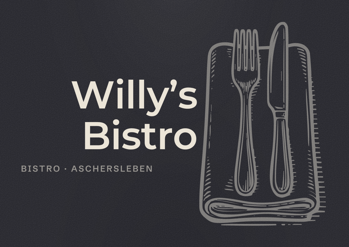 Illustriertes Poster von Willy’s Bistro, Bistro in Aschersleben