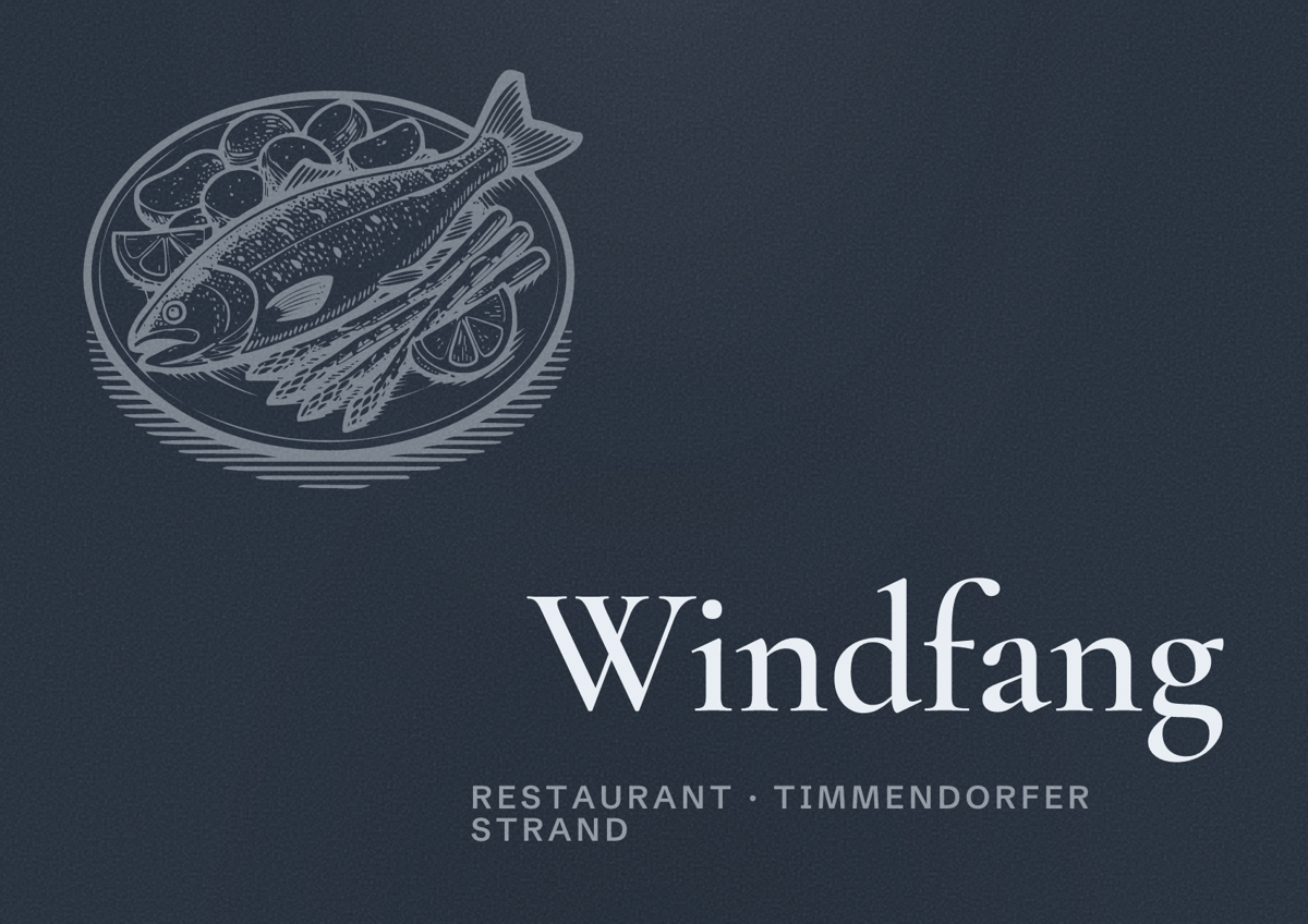 Illustriertes Poster von Windfang, Restaurant in Timmendorfer Strand