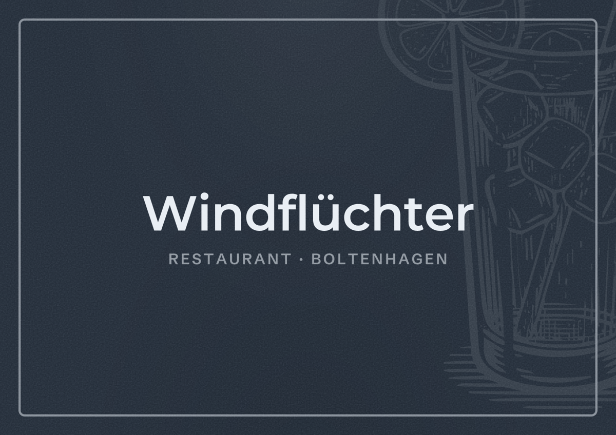 Illustriertes Poster von Windflüchter, Restaurant in Boltenhagen