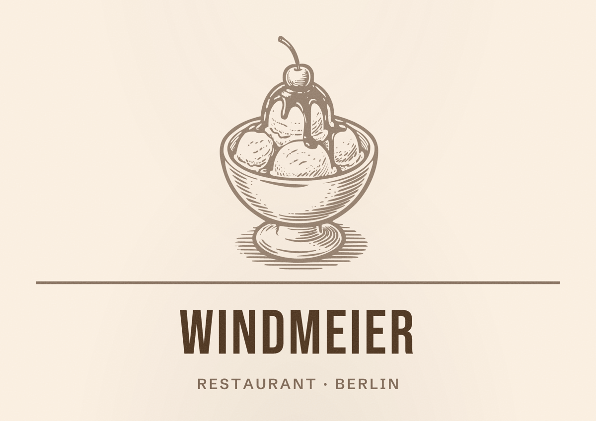 Illustriertes Poster von Windmeier, Restaurant in Berlin