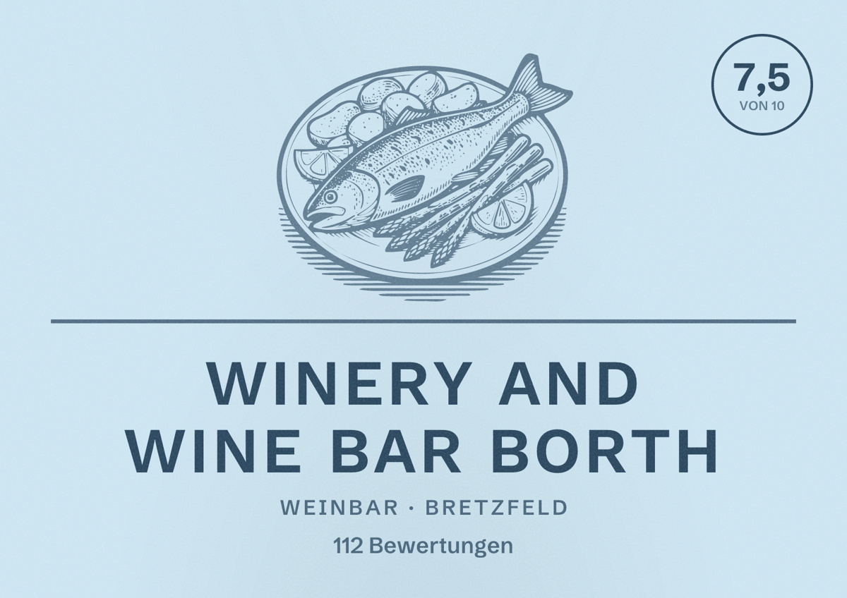 Illustriertes Poster von Winery and wine bar Borth, Weinbar in Bretzfeld: Bewertung 7,5 von 10 aus 112 Bewertungen