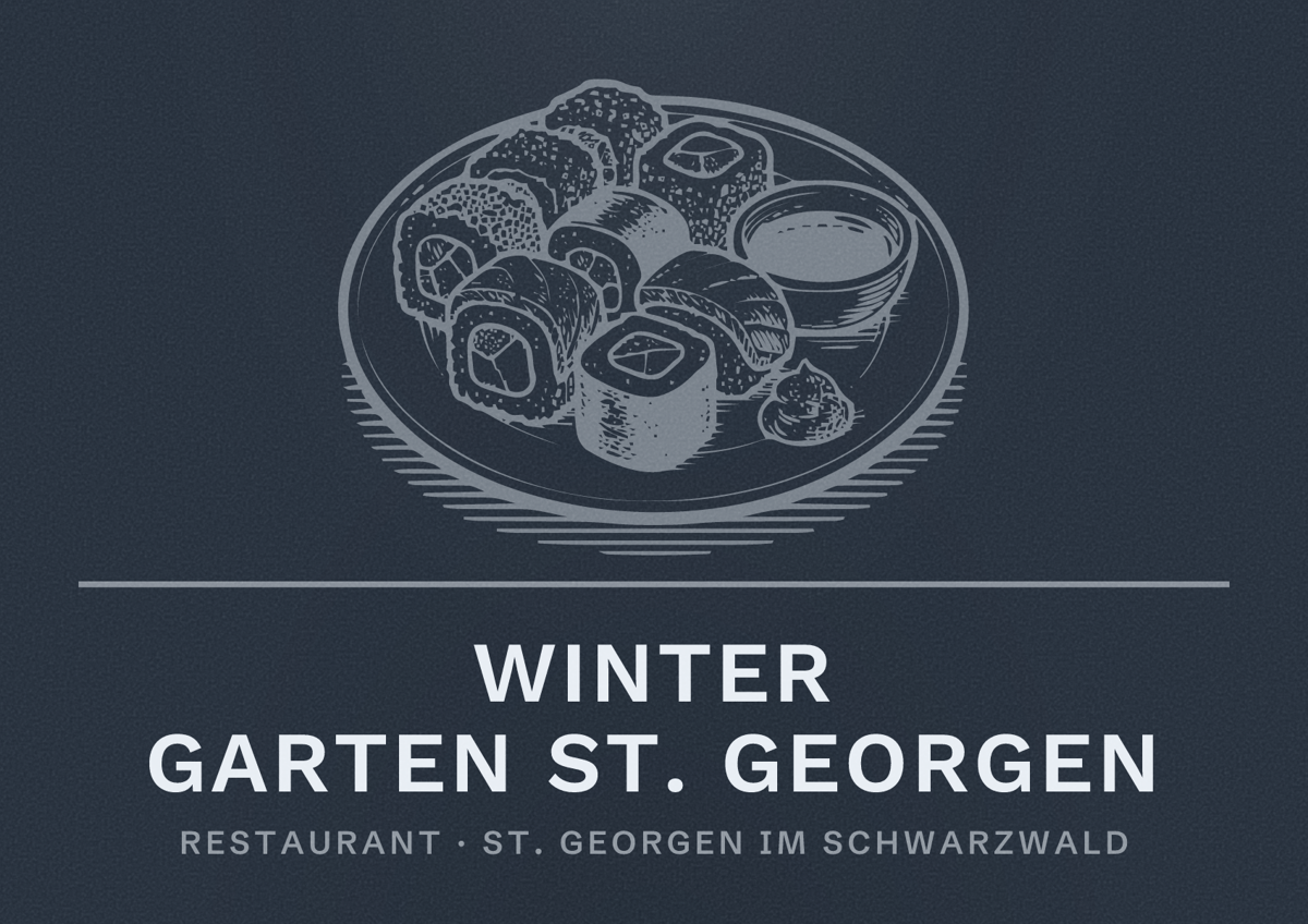 Illustriertes Poster von WINTER GARTEN St. Georgen, Restaurant in St. Georgen im Schwarzwald