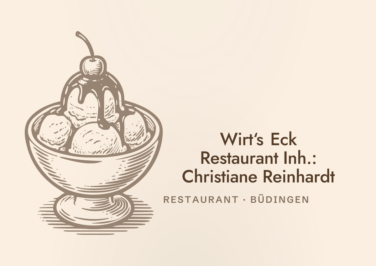 Illustriertes Poster von Wirt‘s Eck Restaurant Inh.: Christiane Reinhardt, Restaurant in Büdingen