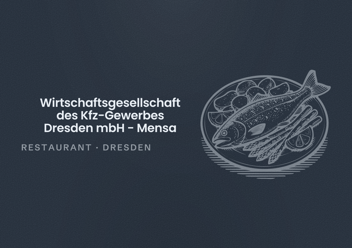 Illustriertes Poster von Wirtschaftsgesellschaft des Kfz-Gewerbes Dresden mbH - Mensa, Restaurant in Dresden