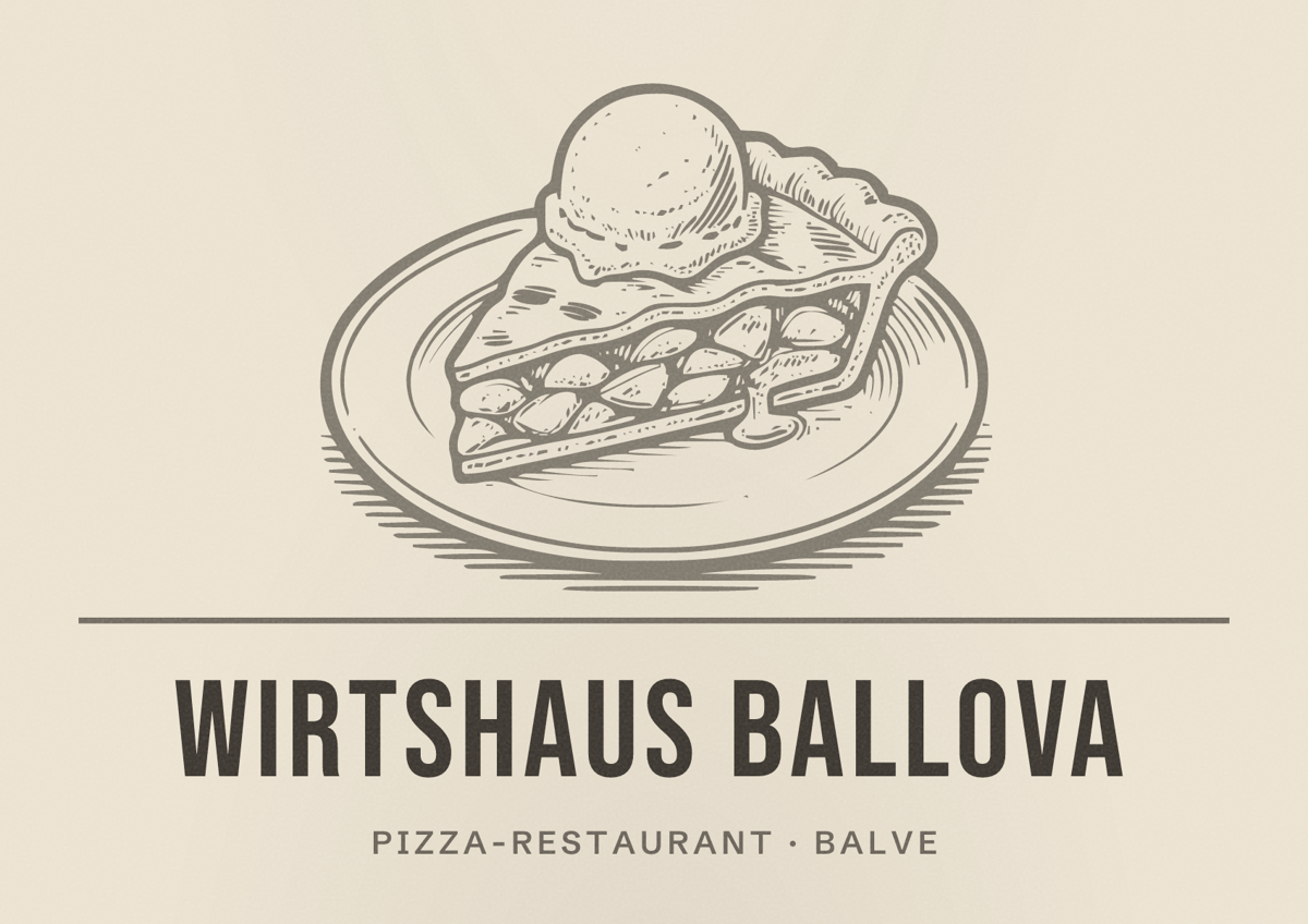 Illustriertes Poster von Wirtshaus Ballova, Pizza-Restaurant in Balve