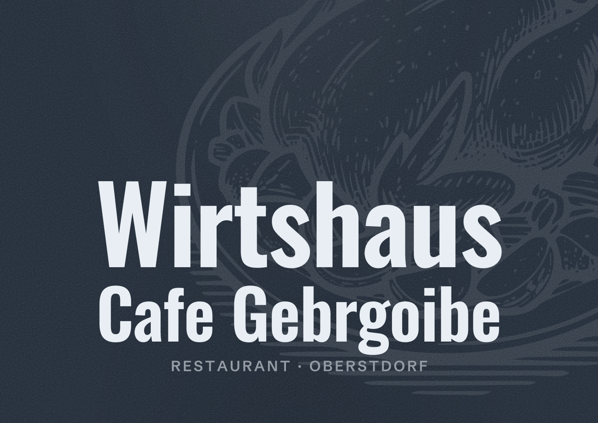 Illustriertes Poster von Wirtshaus Cafe Gebrgoibe, Restaurant in Oberstdorf