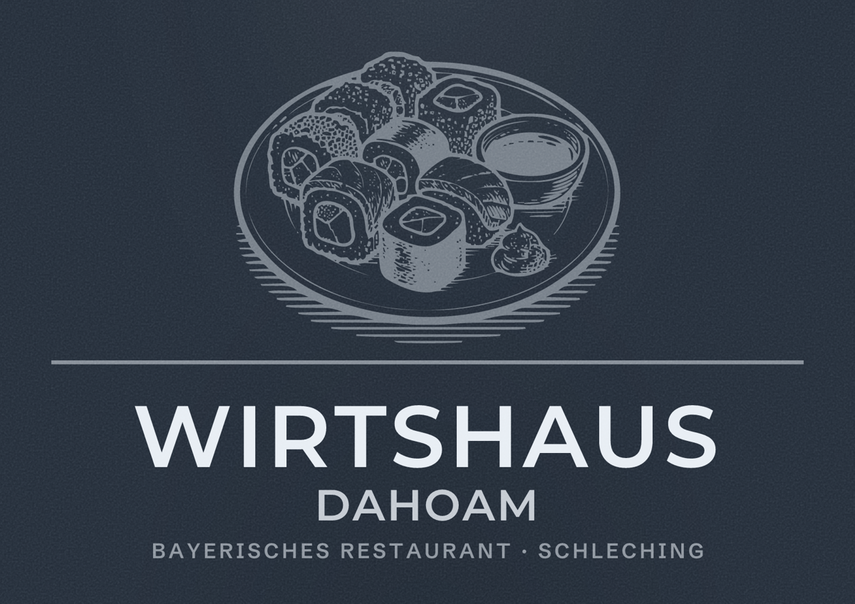 Illustriertes Poster von Wirtshaus Dahoam, Bayerisches Restaurant in Schleching