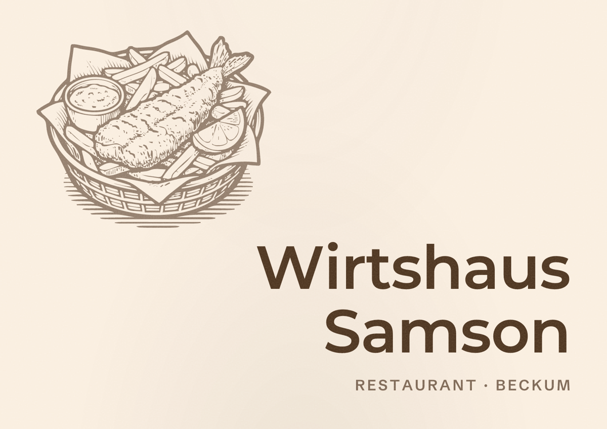 Illustriertes Poster von Wirtshaus Samson, Restaurant in Beckum