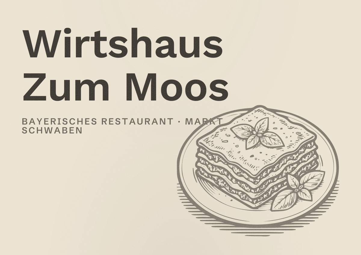 Illustriertes Poster von Wirtshaus Zum Moos, Bayerisches Restaurant in Markt Schwaben