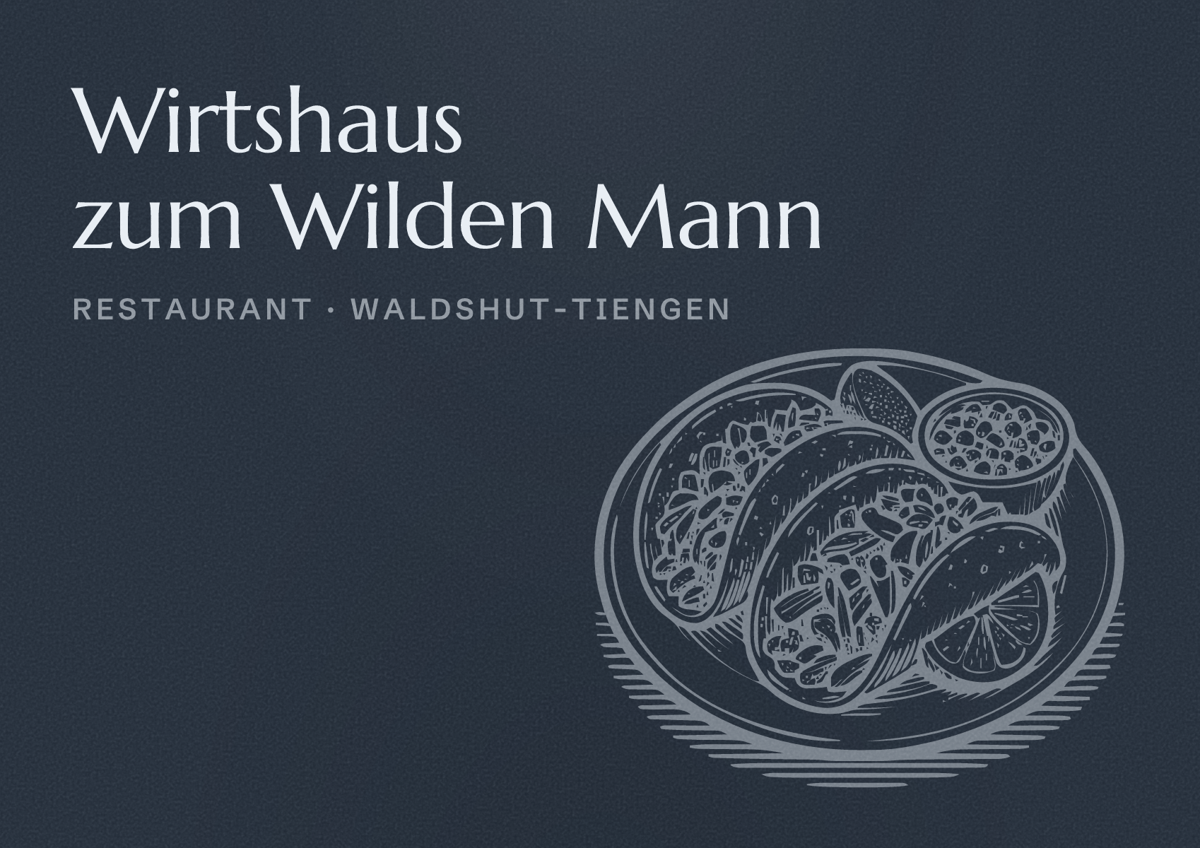 Illustriertes Poster von Wirtshaus zum Wilden Mann, Restaurant in Waldshut-Tiengen