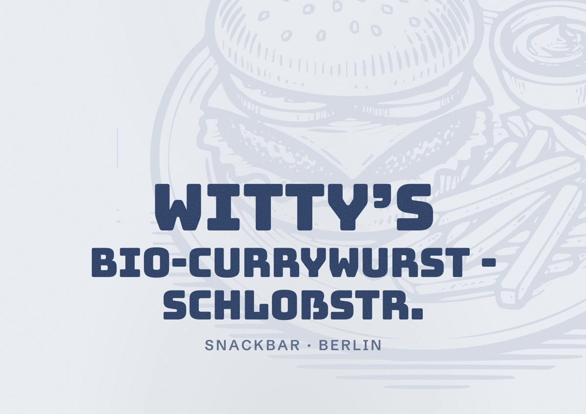 Illustriertes Poster von Witty’s Bio-Currywurst - Schloßstr., Snackbar in Berlin