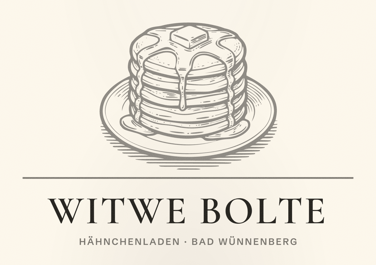 Illustriertes Poster von WITWE BOLTE, Hähnchenladen in Bad Wünnenberg
