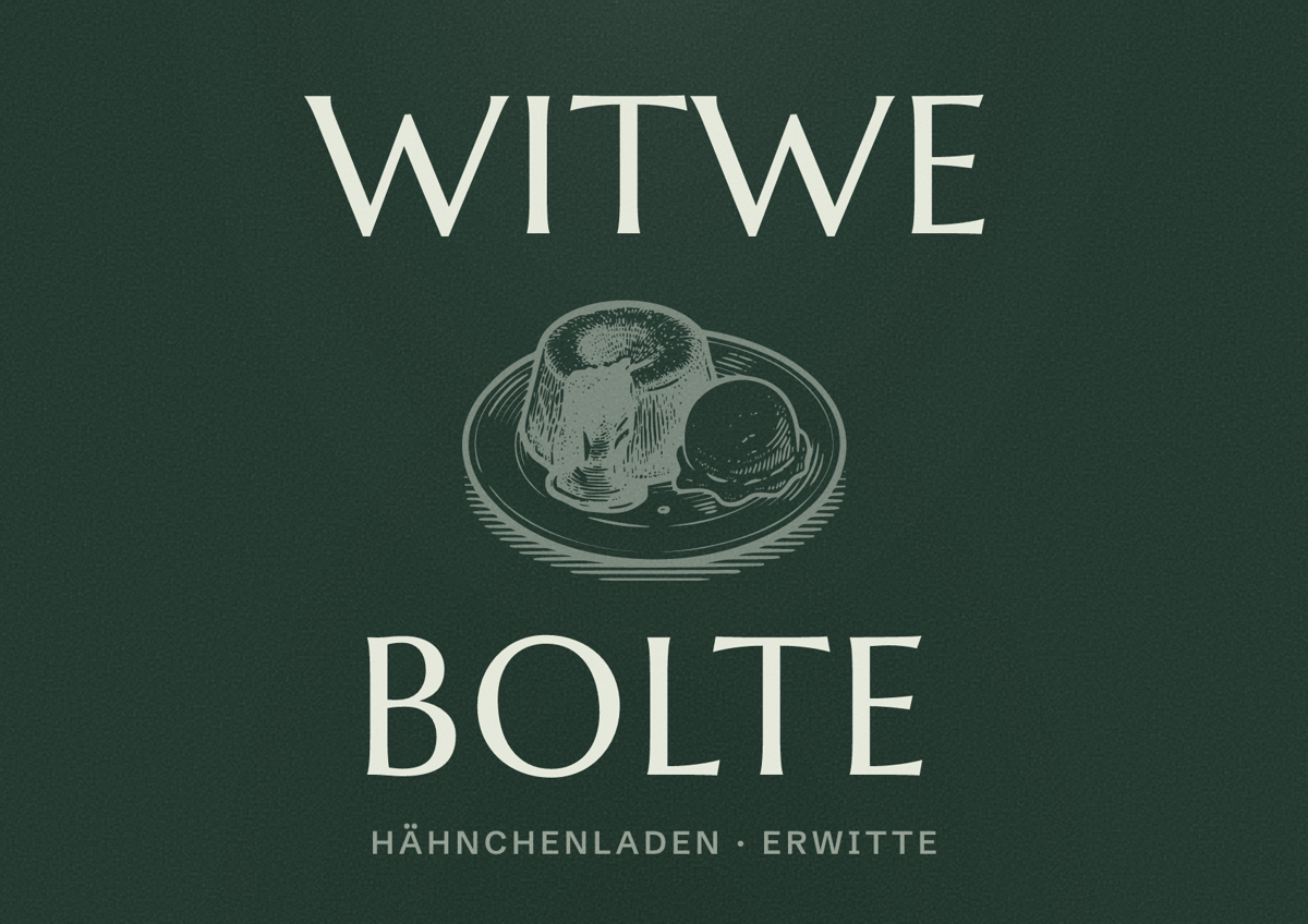 Illustriertes Poster von WITWE BOLTE, Hähnchenladen in Erwitte