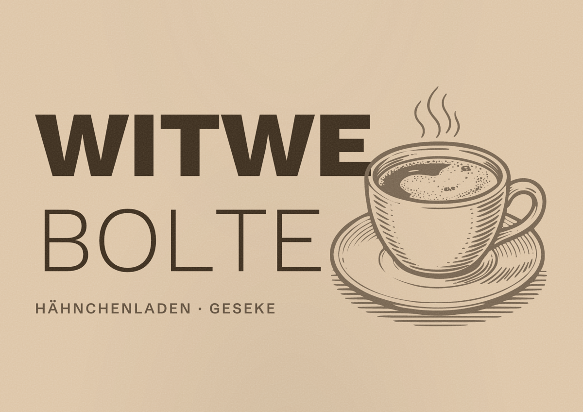 Illustriertes Poster von WITWE BOLTE, Hähnchenladen in Geseke
