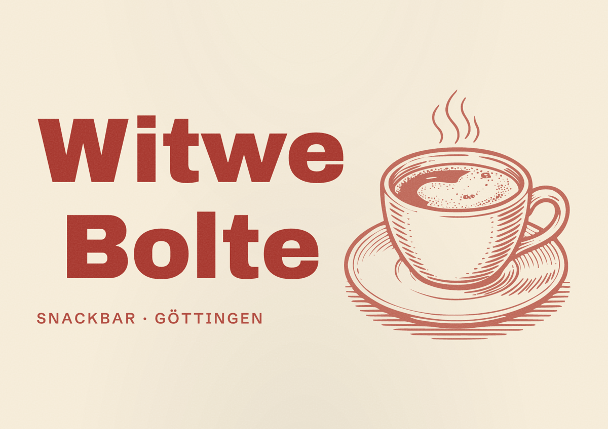 Illustriertes Poster von Witwe Bolte, Snackbar in Göttingen
