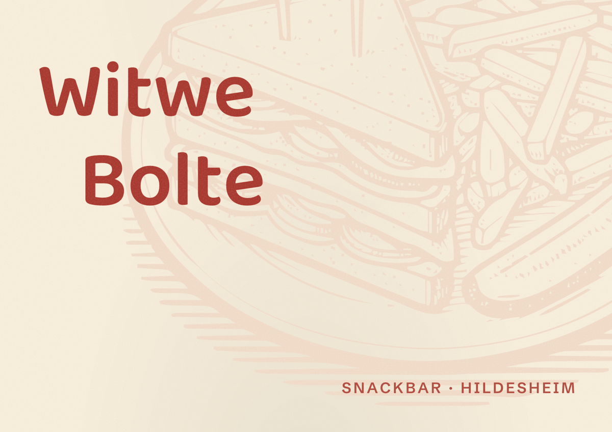 Illustriertes Poster von Witwe Bolte, Snackbar in Hildesheim