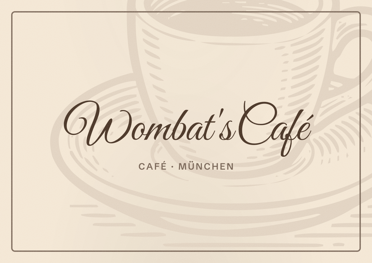 Illustriertes Poster von Wombat's Café, Café in München