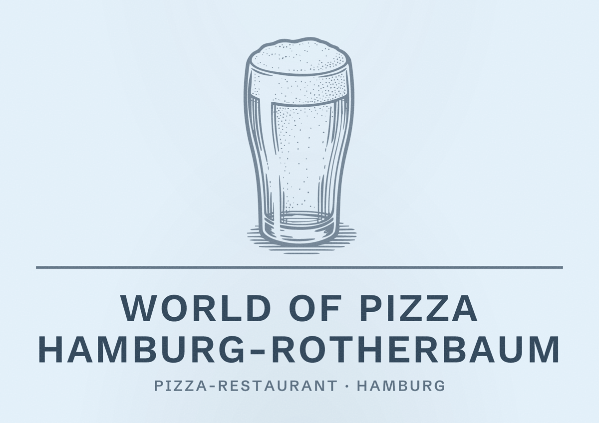 Illustriertes Poster von WORLD OF PIZZA Hamburg-Rotherbaum, Pizza-Restaurant in Hamburg