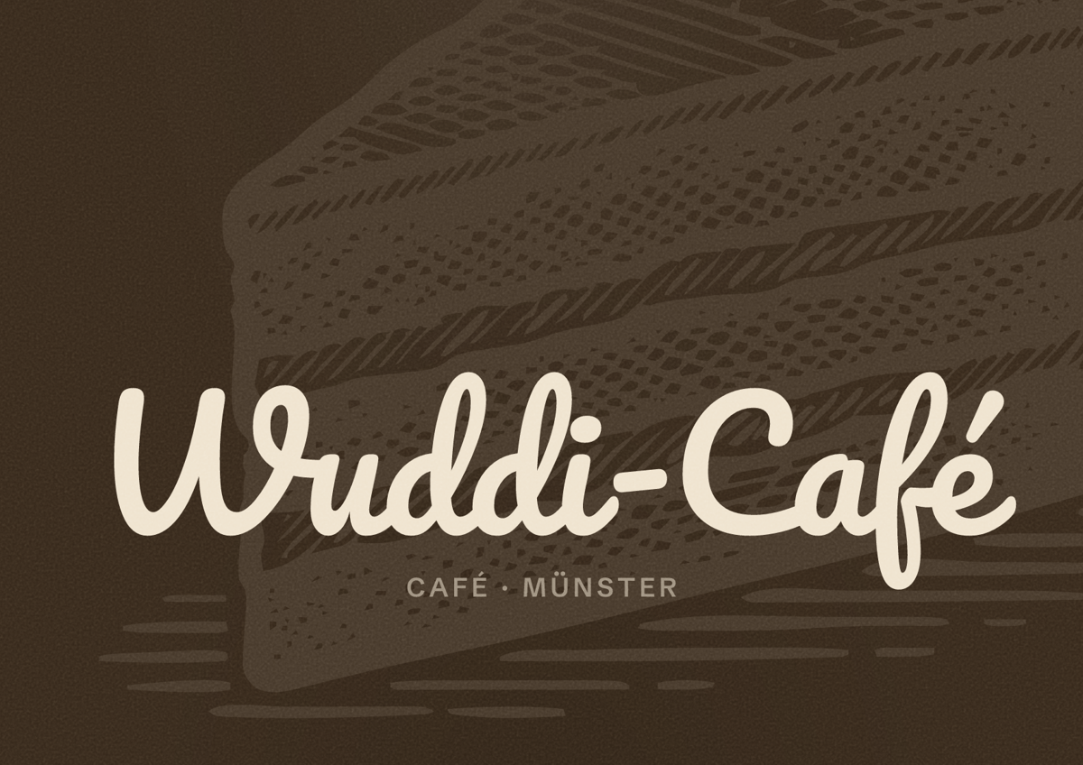 Illustriertes Poster von Wuddi-Café, Café in Münster