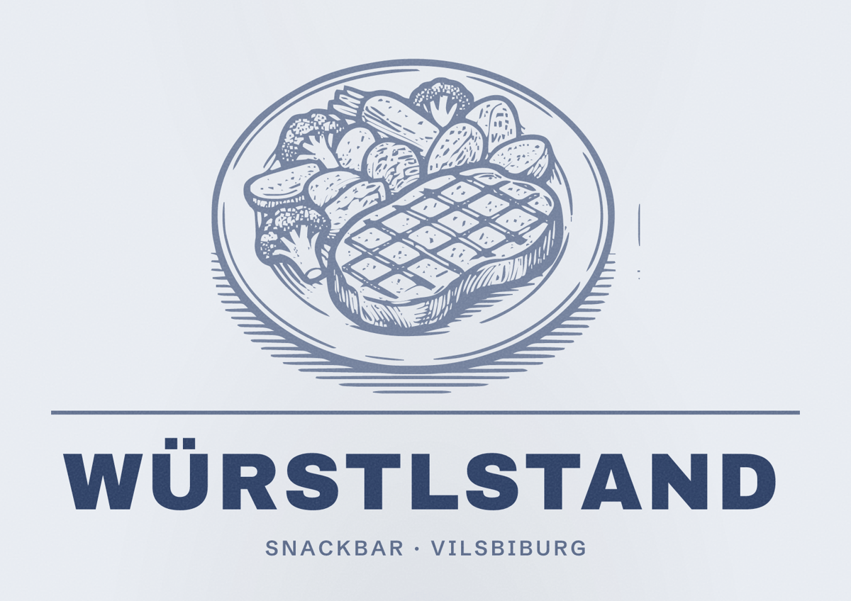 Illustriertes Poster von Würstlstand, Snackbar in Vilsbiburg